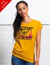 Women`s Roll Sleeve T [Stronger than Cancer]